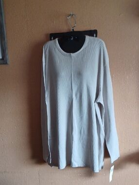 French Connection Men's Long-Sleeve Waffle Knit Shirt - Light Beige